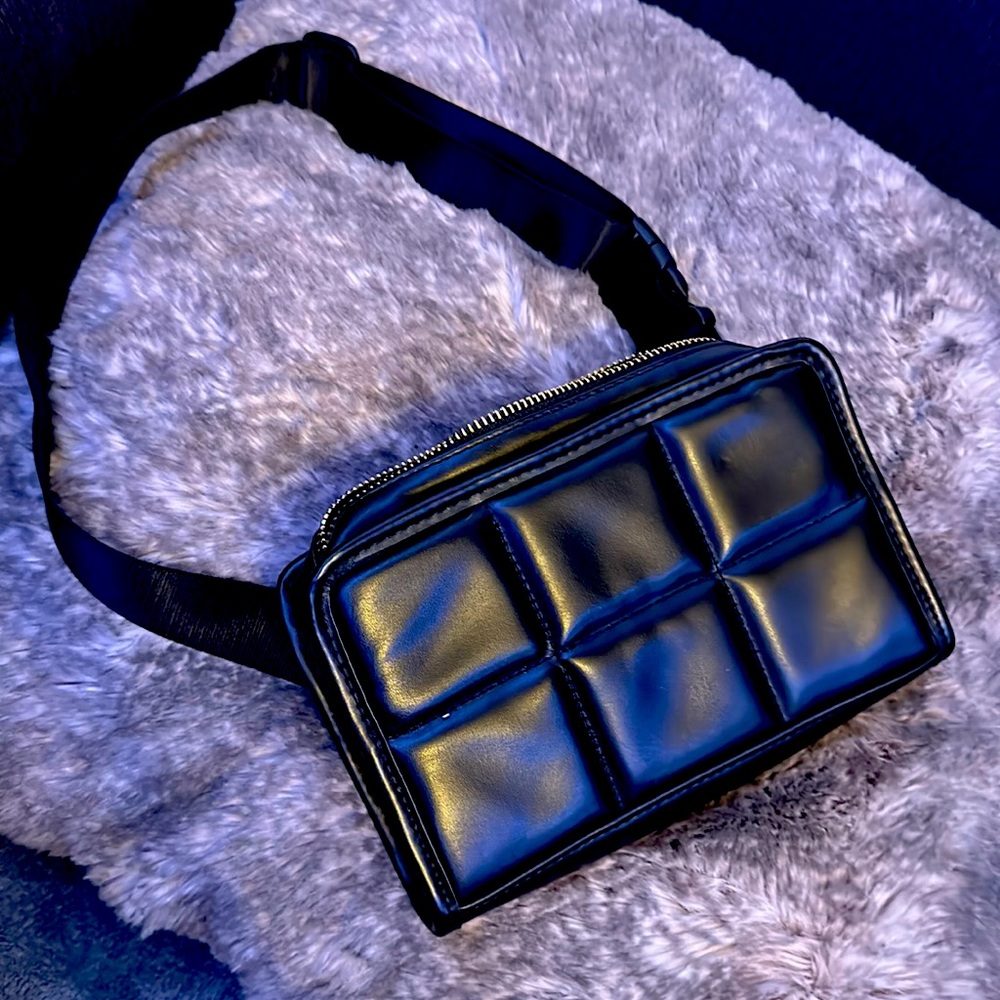 Amanda Uprichard Black Quilted Leather Belt Bag